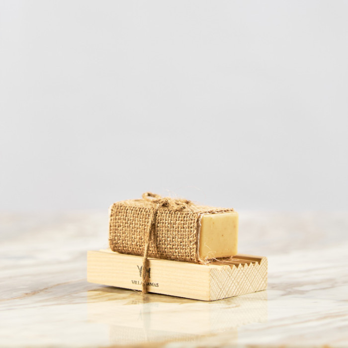 GOAT MILK SOAP - NEEM LEAVES (WITH WOODEN BASE)