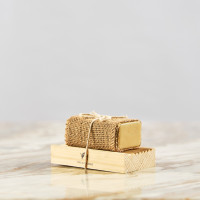 GOAT MILK SOAP - MORINGA LEAVES (WITH WOODEN BASE)